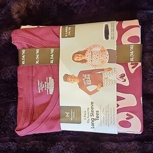 Member's Mark 2 pack my favorite long sleeve tees size X-Large 14/16 girls